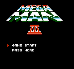 Mega Man 3 title screenshot